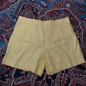 Yellow Linen Shorts